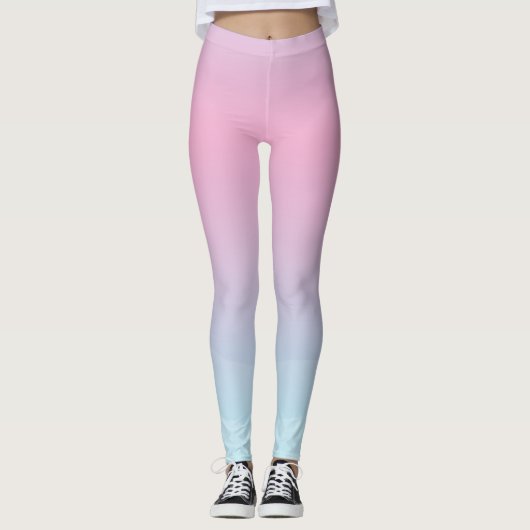 Aquarellfarbe Rosa Blau Leggings (Vorderseite)