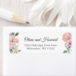 Aquarellfarbe Rosa Blau Rustikale Blüte