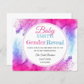 Aquarellfarbe Rosa blaues Geschlecht offenbart Ein (Vorne/Hinten)