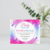 Aquarellfarbe Rosa blaues Geschlecht offenbart Ein (Stehend Vorderseite)