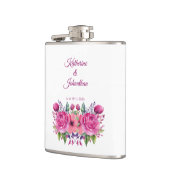 Aquarellfarbe Rosa Blume Bouquet- Flachmann (Links)