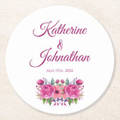Aquarellfarbe Rosa Blume Bouquet-Paper Untersetzer (Vorderseite)
