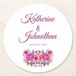 Aquarellfarbe Rosa Blume Bouquet-Paper Untersetzer