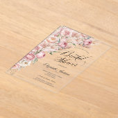 Aquarellfarbe Rosa Blume Brautparty Acryleinladungen (Ablage )