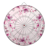 Aquarellfarbe Rosa Blume Dartboard Dartscheibe (vorne)