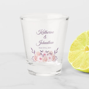 Aquarellfarbe Rosa Blume Geld/Schuss Tanz- Schnapsglas