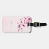 Aquarellfarbe Rosa Blume Gepäckstück Gepäckanhänger (Vorderseite horizontal)