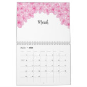 Aquarellfarbe Rosa Blume Kalender (Mär 2026)
