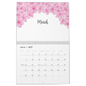 Aquarellfarbe Rosa Blume Kalender (Mär 2027)