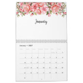 Aquarellfarbe Rosa Blume Kalender (Jan 2027)