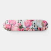 Aquarellfarbe Rosa Blume Malerei Skateboard (Horizontal)