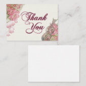 Aquarellfarbe Rosa Blume Mitteilungskarte (Vorne/Hinten)