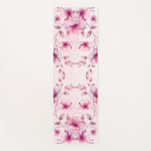 Aquarellfarbe Rosa Blume Yoga Mat Yogamatte (Vorderseite)