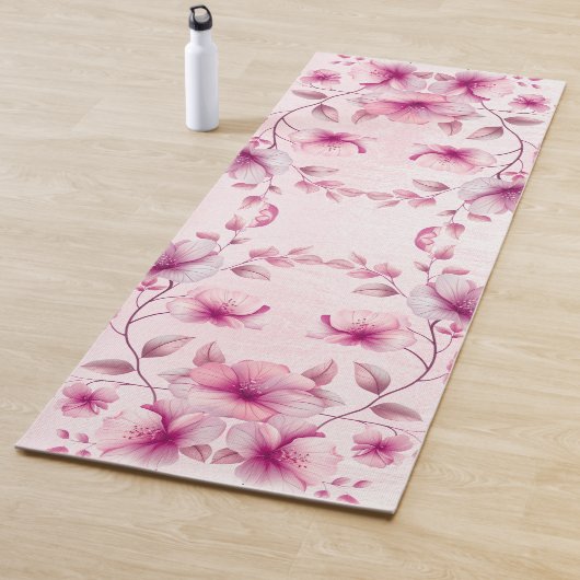 Aquarellfarbe Rosa Blume Yoga Mat Yogamatte (Beispiel)