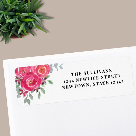 Aquarellfarbe Rosa Blumenadresse