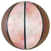 Aquarellfarbe Rosa Blumenuntergrund Basketball (Vertikal)