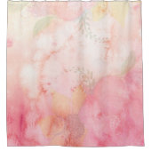 Aquarellfarbe Rosa Blumenuntergrund Duschvorhang (Vorderseite)