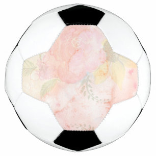 Aquarellfarbe Rosa Blumenuntergrund Fußball