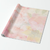 Aquarellfarbe Rosa Blumenuntergrund Geschenkpapier (Ungerollt)