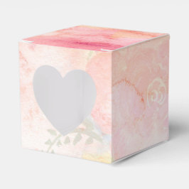 Aquarellfarbe Rosa Blumenuntergrund Geschenkschachtel