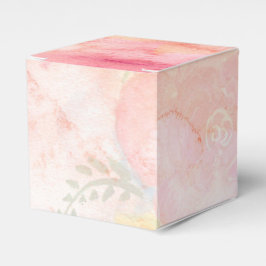 Aquarellfarbe Rosa Blumenuntergrund Geschenkschachtel