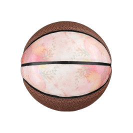 Aquarellfarbe Rosa Blumenuntergrund Mini Basketball