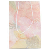 Aquarellfarbe Rosa Blumenuntergrund Mittlere Geschenktüte (Vorderseite)