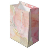 Aquarellfarbe Rosa Blumenuntergrund Mittlere Geschenktüte (Vorderseite Schrägansicht)