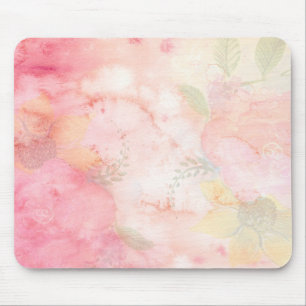 Aquarellfarbe Rosa Blumenuntergrund Mousepad
