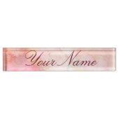 Aquarellfarbe Rosa Blumenuntergrund Namensplakette (Vorderseite)