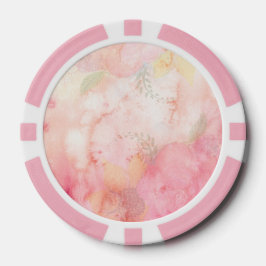 Aquarellfarbe Rosa Blumenuntergrund Pokerchips