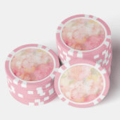 Aquarellfarbe Rosa Blumenuntergrund Pokerchips (Stapel)