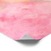 Aquarellfarbe Rosa Blumenuntergrund Poster (Ecke)