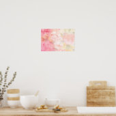 Aquarellfarbe Rosa Blumenuntergrund Poster (Küche)