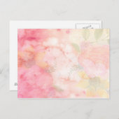Aquarellfarbe Rosa Blumenuntergrund Postkarte (Vorne/Hinten)
