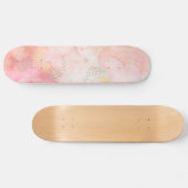 Aquarellfarbe Rosa Blumenuntergrund Skateboard (Horizontal)
