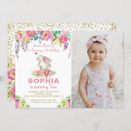 Aquarellfarbe Rosa Blüte Ein sonniges Geburtstags- Einladung