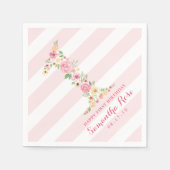 Aquarellfarbe Rosa Blüte Erstgeburt Serviette (Vorderseite)