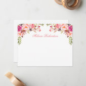 Aquarellfarbe Rosa Blüten Personalisiert Mitteilungskarte (Vorderseite/Rückseite Beispiel)