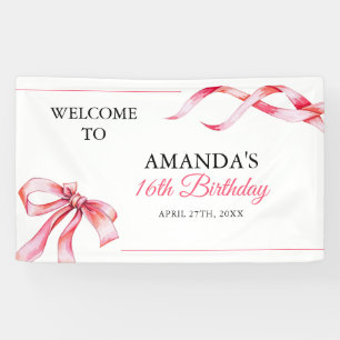 Aquarellfarbe Rosa Blütenfarben Bonbon Sweet 16 Ge Banner
