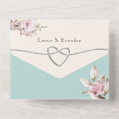 Aquarellfarbe Rosa Blütenvielfalt Einladung (Rückseite)