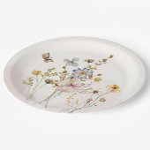 Aquarellfarbe Rosa gepresste und getrocknete Wildb Pappteller (Schrägansicht)