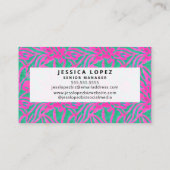 Aquarellfarbe Rosa + grüne Damaske Beruflicher Bus Visitenkarte (Rückseite)