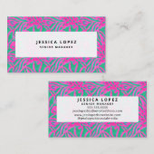 Aquarellfarbe Rosa + grüne Damaske Beruflicher Bus Visitenkarte (Vorne/Hinten)