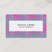 Aquarellfarbe Rosa + grüne Damaske Beruflicher Bus Visitenkarte (Vorderseite)