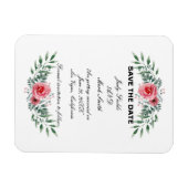 Aquarellfarbe Rosa Grüne Foliage Rett TheDate Magnet (Horizontal)