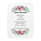 Aquarellfarbe Rosa Grüne Foliage Rett TheDate Magnet (Vertikal)