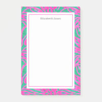 Aquarellfarbe Rosa + grüner Damast