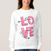 Aquarellfarbe Rosa Liebe Buchstaben Sweatshirt (Vorderseite)