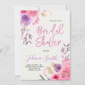 Aquarellfarbe Rosa Lila Brautparty Einladung (Vorderseite)